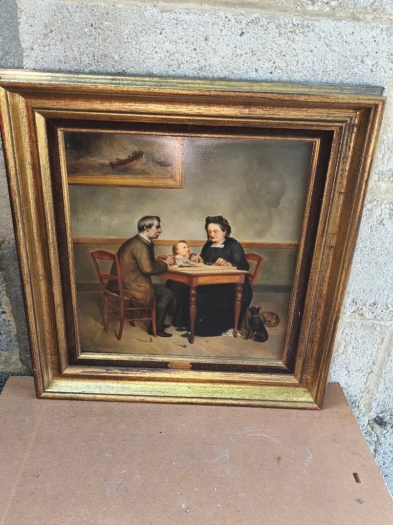 Huile sur panneau signe g hoesaert, Enlèvement ou Envoi, Panneau