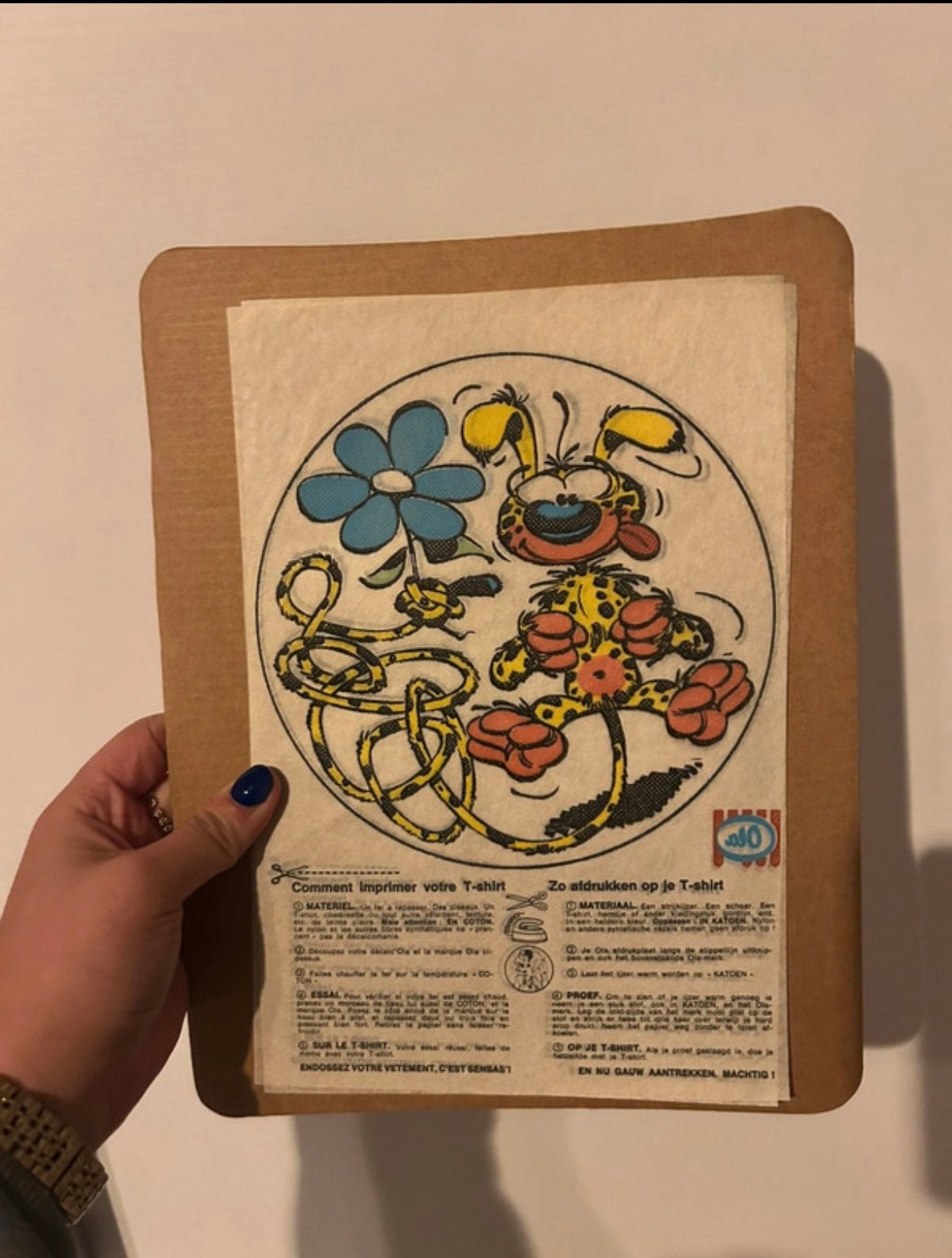 T-shirt Vintage Marsupilami Transfer — Années 80, Collections, Personnages de BD, Comme neuf, Enlèvement ou Envoi