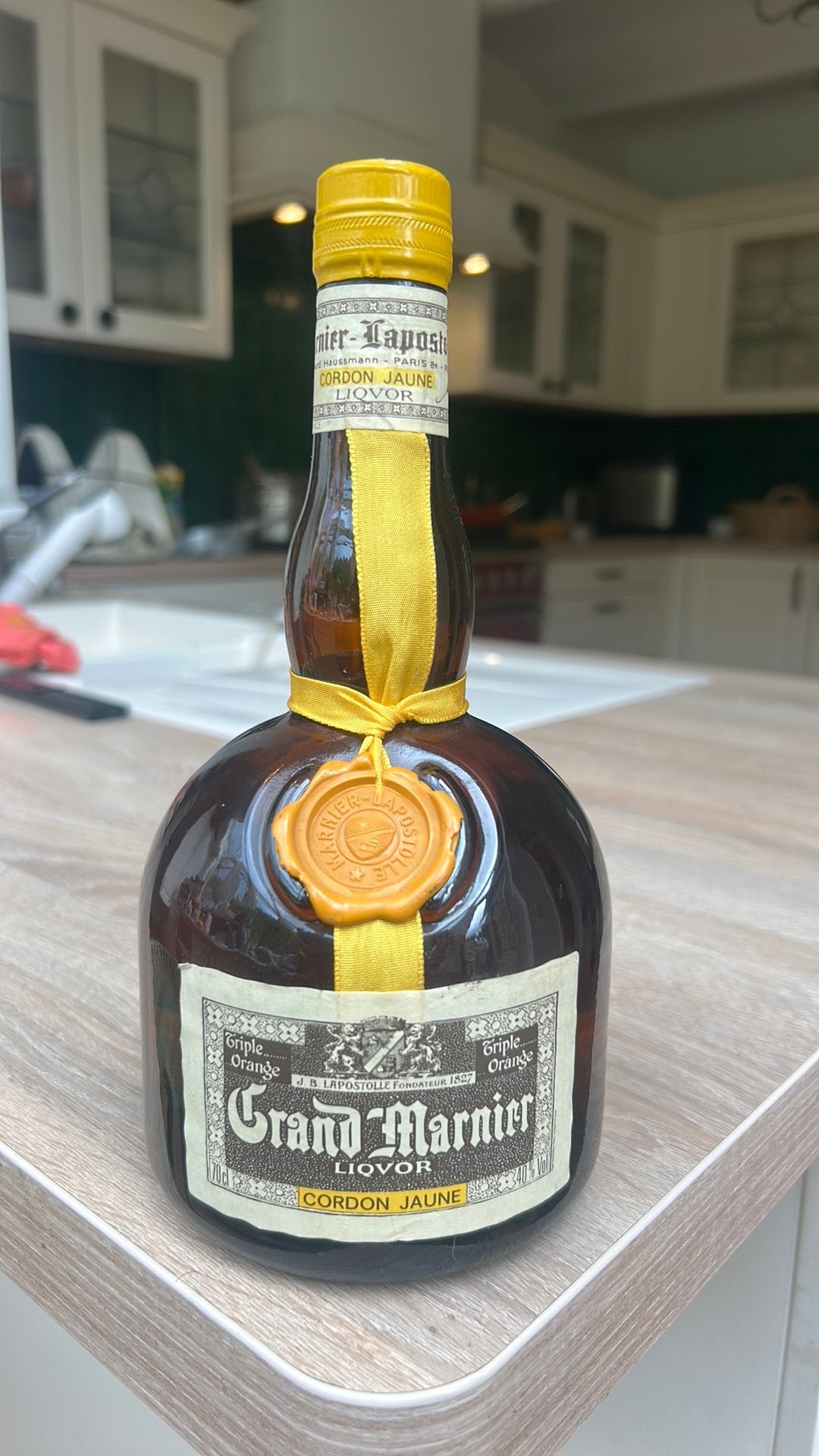 Rare Grand Marnier Cordon Jaune (1989) – Vintage, Collections, Enlèvement, Comme neuf, Pleine
