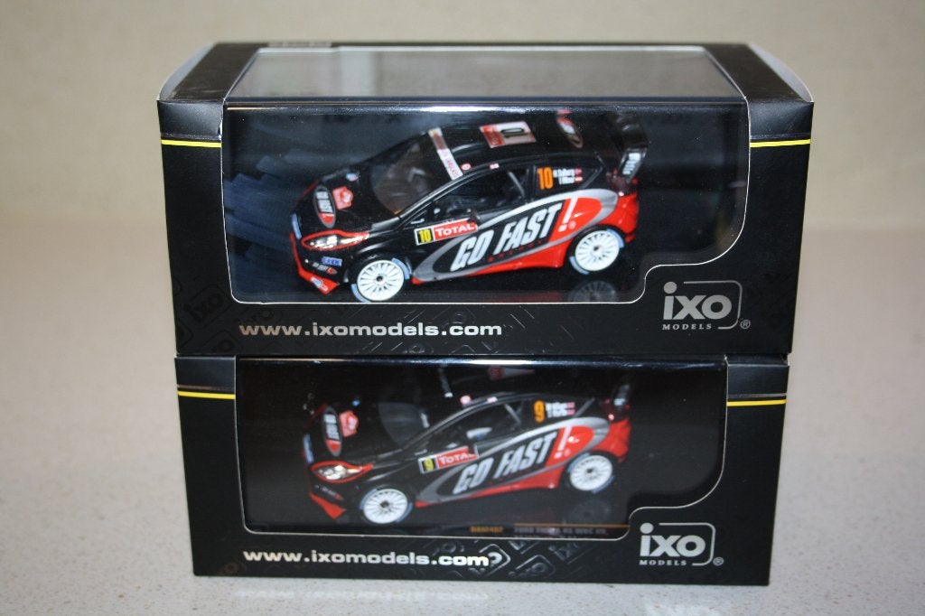 2 x ixo Ford Fiesta RS WRC Solberg/Wilson rally monte-Carlo., Ophalen of Verzenden, Zo goed als nieuw, Auto