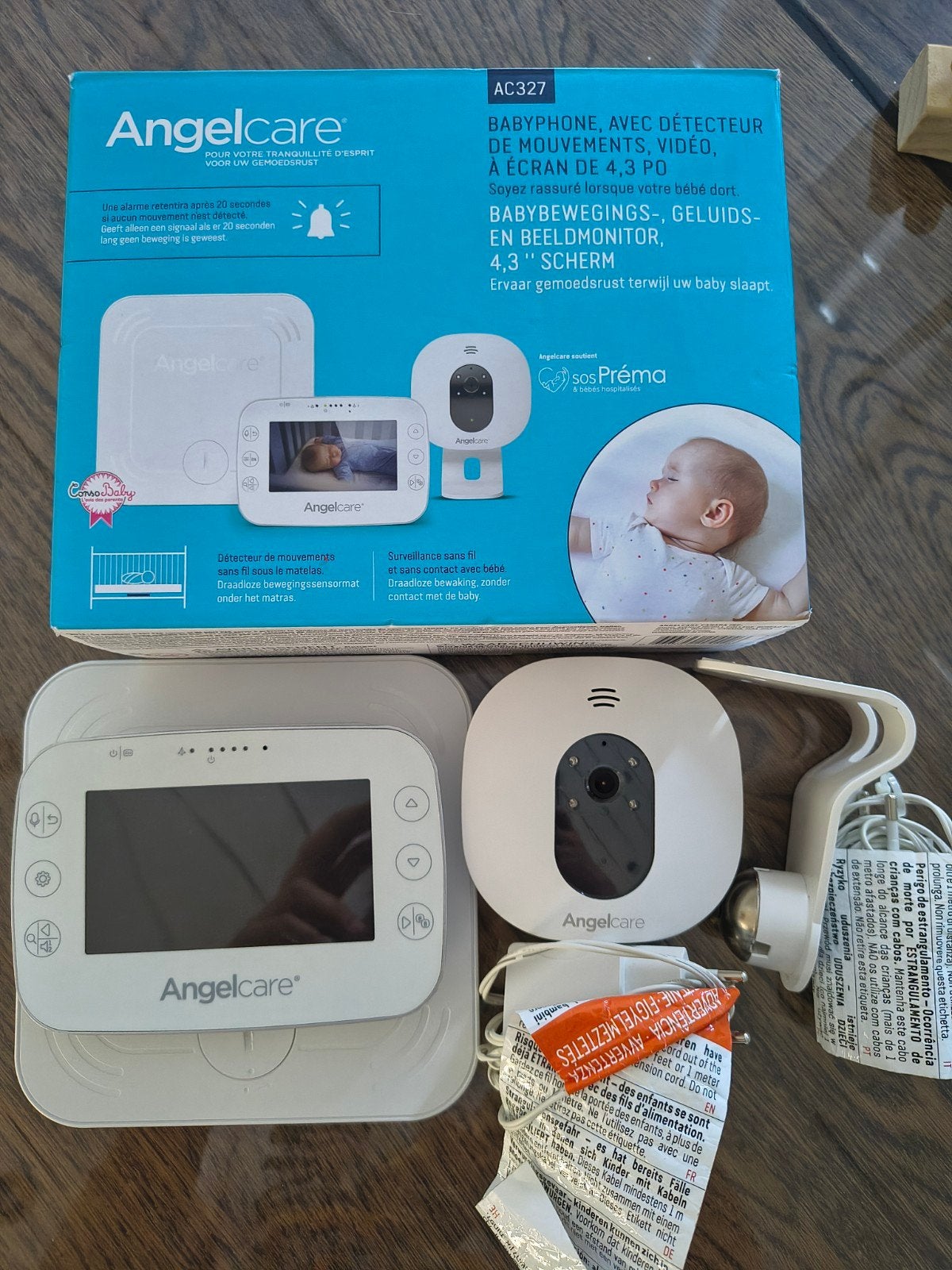 Angelcare AC327 Babyfoon met Bewegingsmelder + Video 4,3" +, Kinderen en Baby's, Babyfoons, Ophalen of Verzenden, Camera