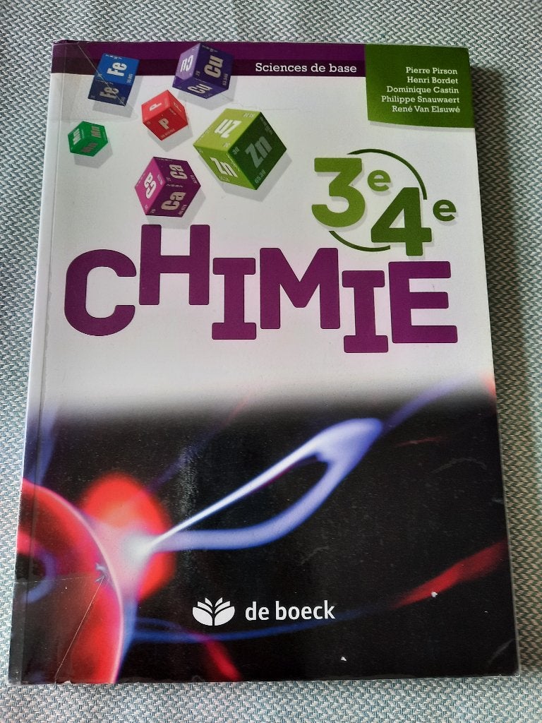 CHIMIE 3e 4e Sciences de base, Enlèvement, Comme neuf, Secondaire, Chimie