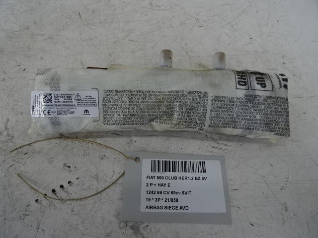 AIRBAG SIÈGE AVANT DROIT Fiat 500 (312) (01-2007/12-2012), Utilisé, Fiat