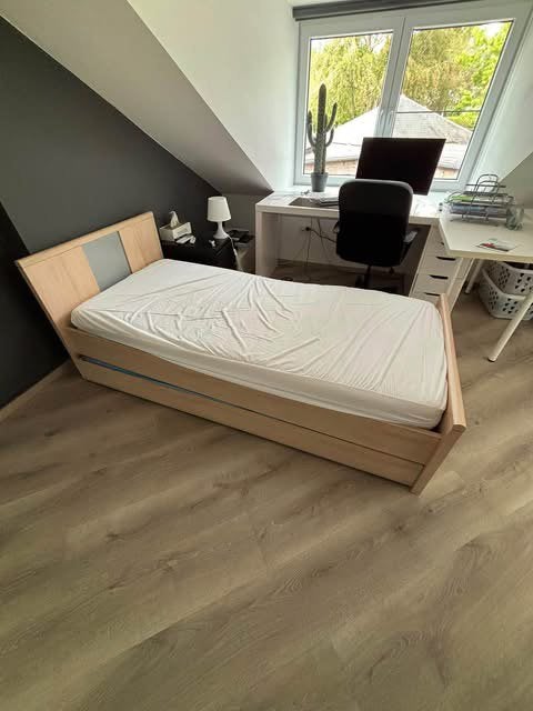 1-persoonsbed 90x200 met onderschuifbed + extra matras, Enlèvement, Matelas