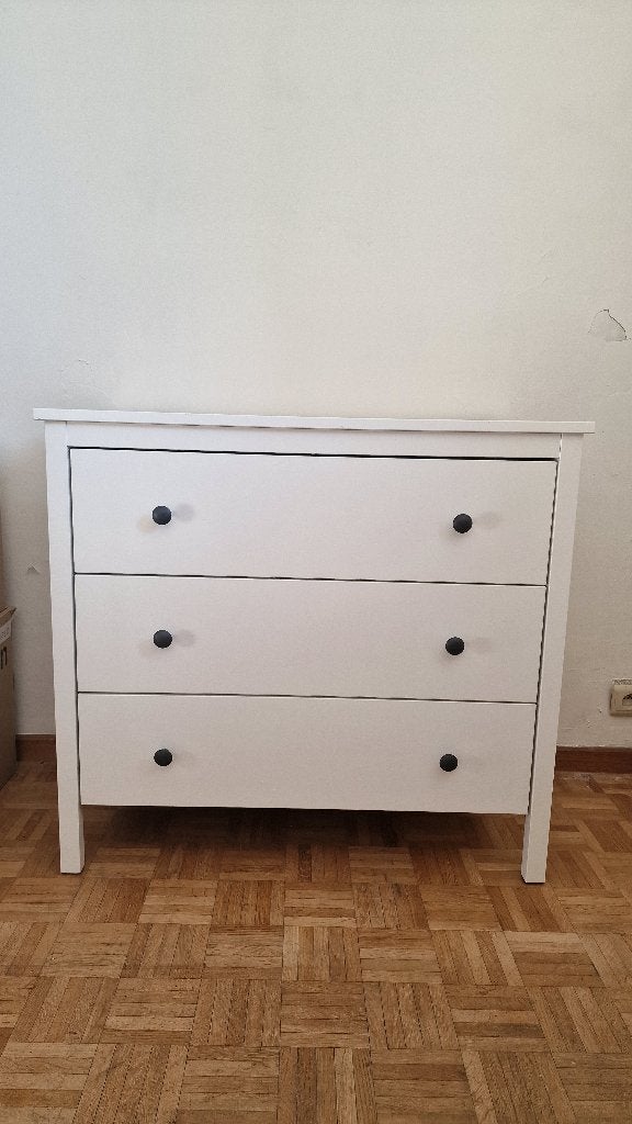 Commode IKEA KOPPANG 3 tiroirs, blanc, 90x83 cm, 3 ou 4 tiroirs, 25 à 50 cm, Moins de 100 cm, Enlèvement