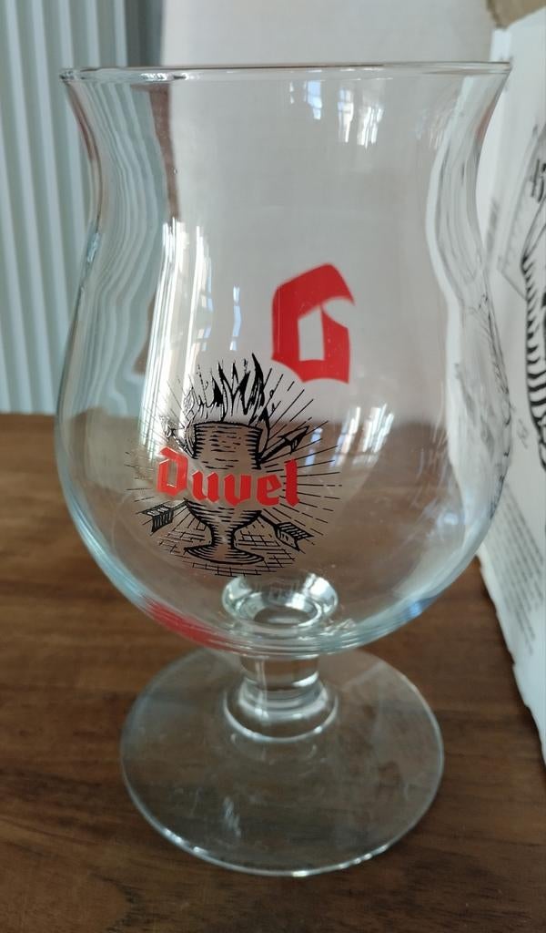 Doos met zes Duvel glazen., Verzamelen, Ophalen, Duvel