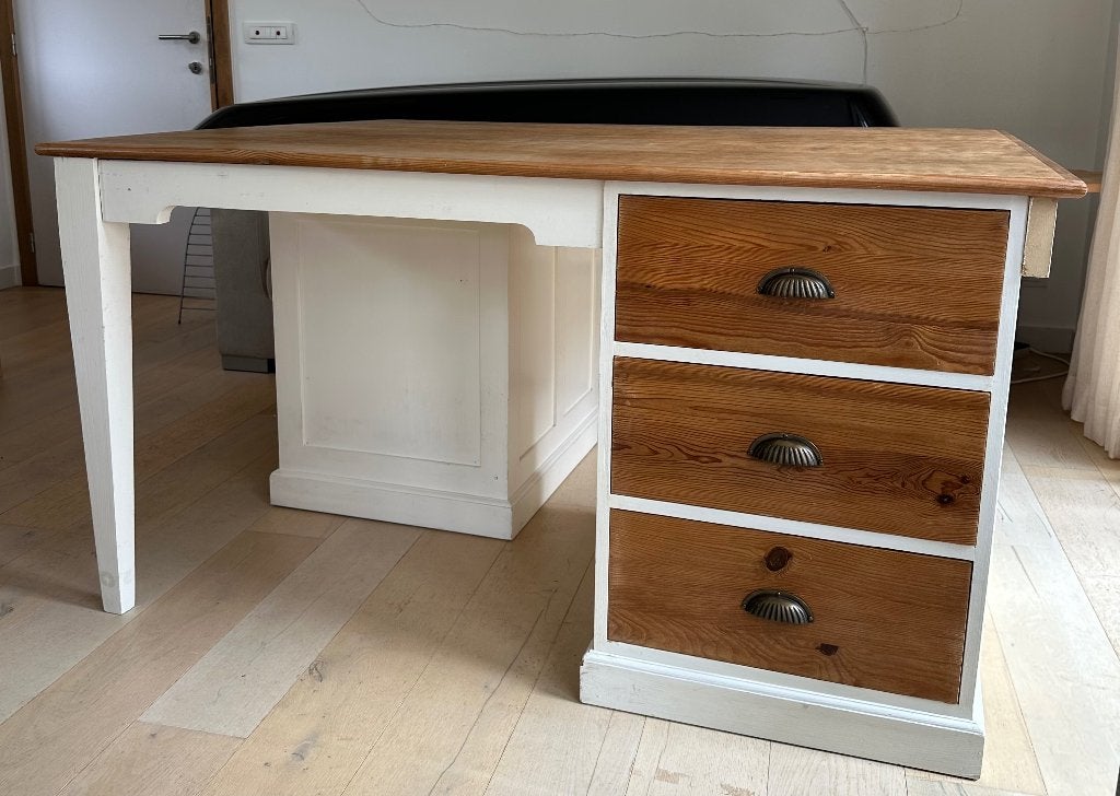 Uniek dubbel bureau in landelijke stijl, Autres marques, Bureau duo, Enlèvement, Bois