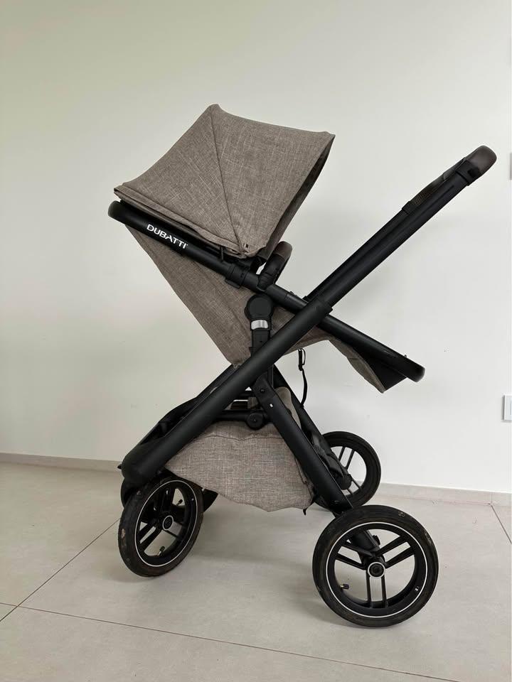 Dubatti One kinderwagen Melange Taupe - full option, Kinderen en Baby's, Ophalen, Zo goed als nieuw, Kinderwagen, Verstelbare duwstang