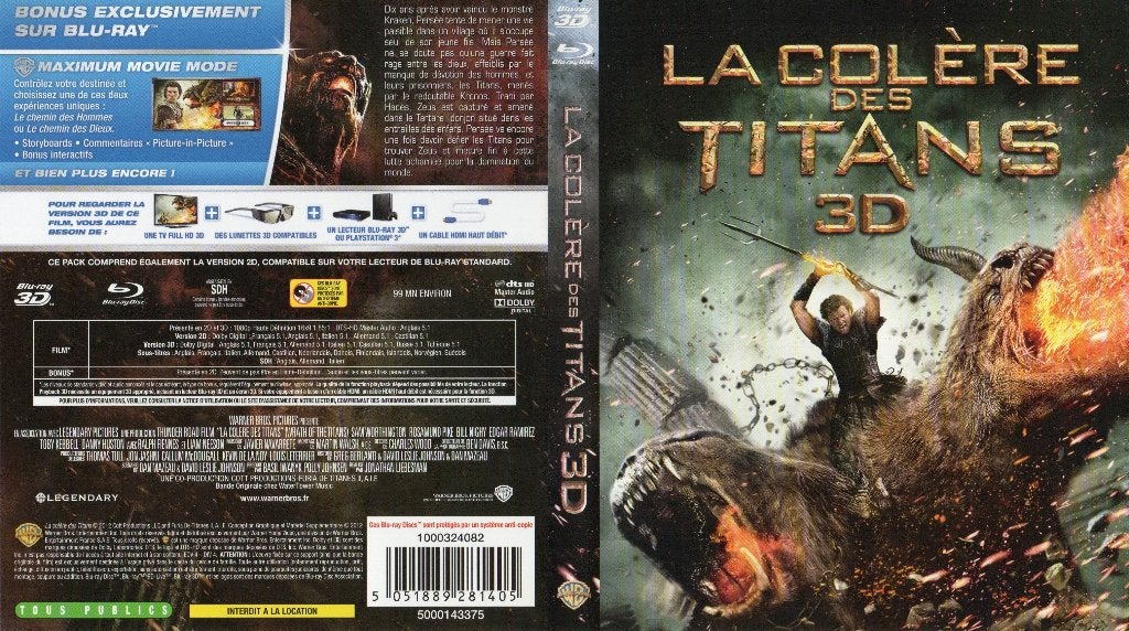 la colere des titans (blu-ray 3D + blu-ray) neuf, Enlèvement ou Envoi, Comme neuf, Science-Fiction et Fantasy