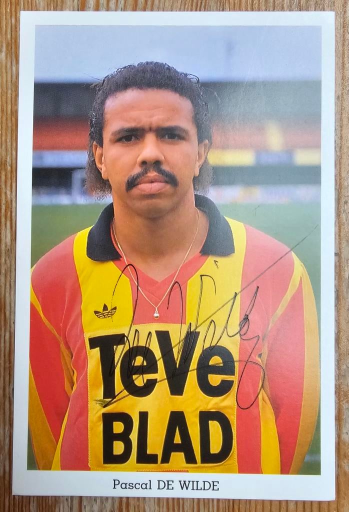 1989 Pascal De Wilde KV Mechelen Spelerskaart handgesigneerd, Verzenden, Zo goed als nieuw, Spelerskaart