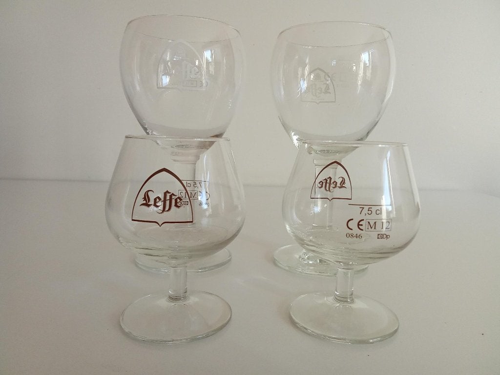 Leffe proefglazen/degustatieglazen (set van 4), Verzamelen, Ophalen, Zo goed als nieuw, Glas of Glazen, Leffe