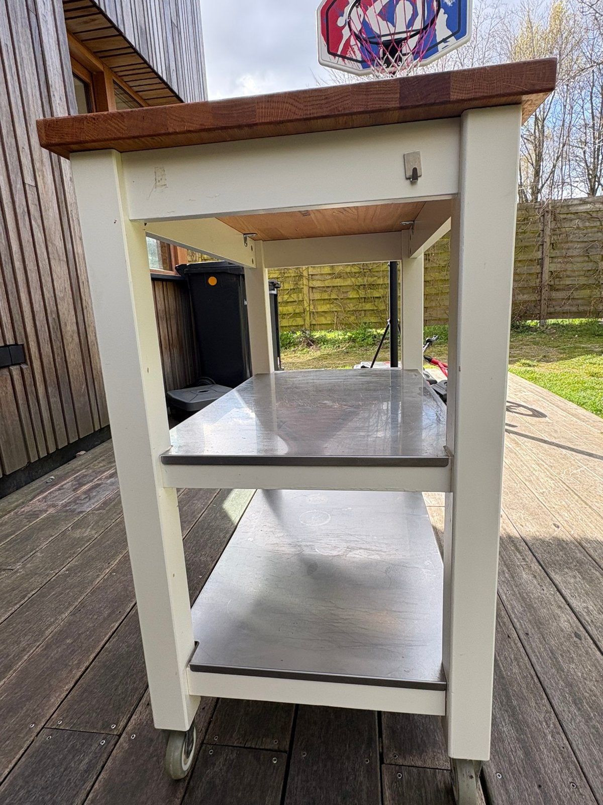 Îlot de cuisine sur roulettes, Maison & Meubles, Enlèvement, Utilisé, Rectangulaire