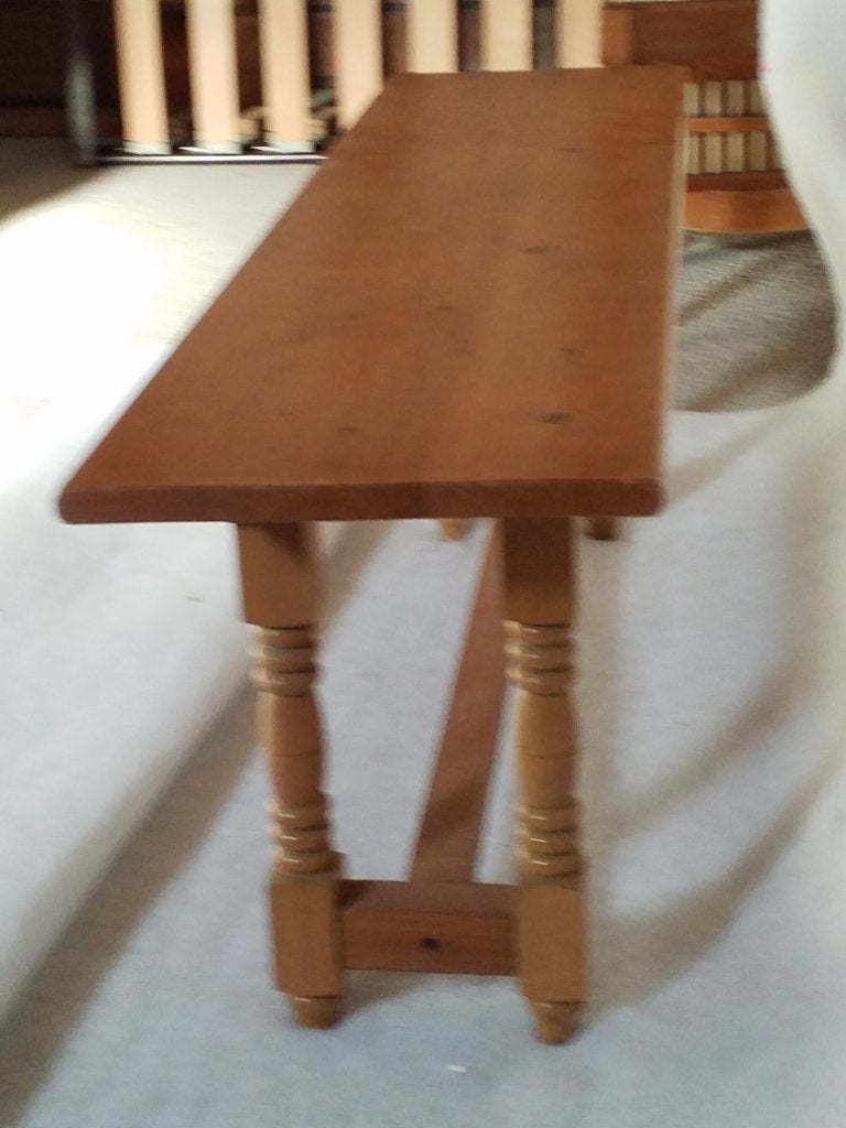 Zitbankje in grenen hout hoogte  45cm br, 31cm, L120cm, Gebruikt, Minder dan 25 mm, Grenen, Plank