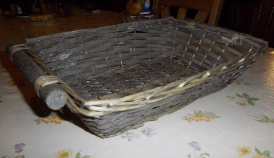 Nieuwe mand - hout & rotan - 37 cm, Mand, Nieuw, Ophalen of Verzenden, Rechthoekig