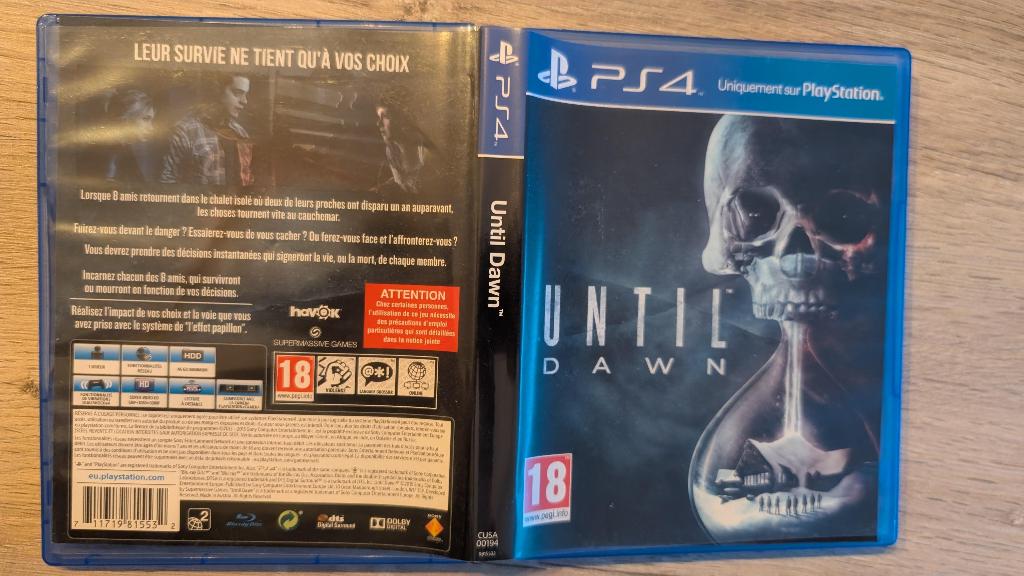 Until Dawn – PS4, Consoles de jeu & Jeux vidéo, Jeux | Sony PlayStation 4, Enlèvement ou Envoi, 1 joueur, À partir de 18 ans, Aventure et Action
