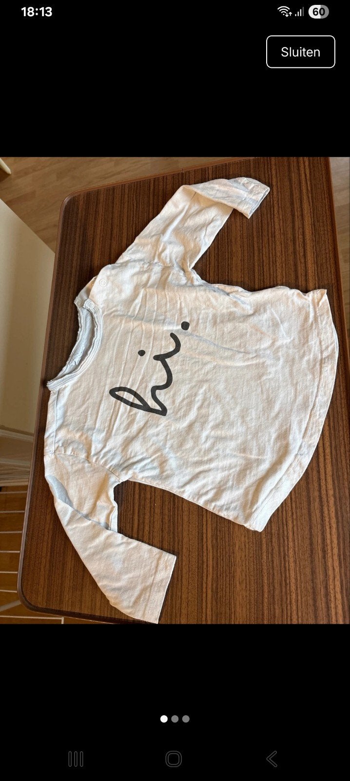 shirt met lange mouwen wit maat 86, Ophalen of Verzenden, Zo goed als nieuw, Shirtje of Longsleeve, Aai aai