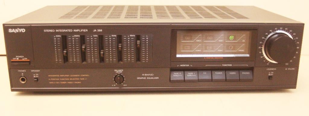 Sanyo JA 388 Versterker / 140 Watts / Made In Japan, Ophalen of Verzenden, Zo goed als nieuw, Stereo, 120 watt of meer