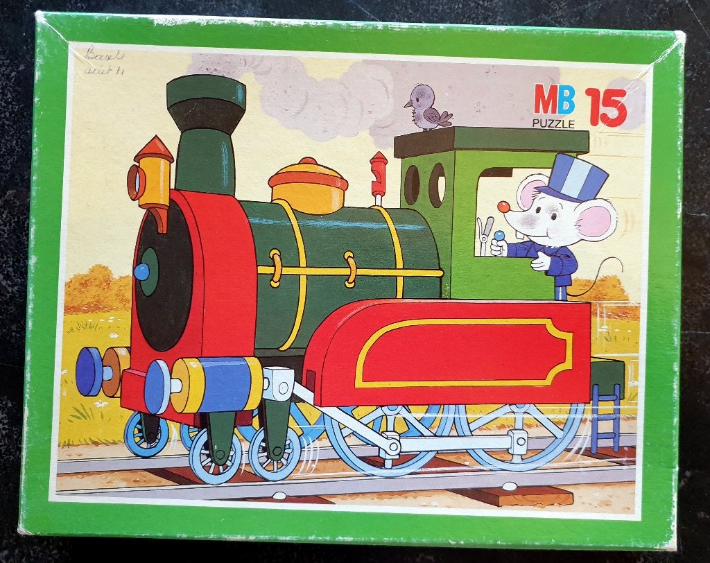 Puzzle MB 15 pièces Train - Vintage 1991 - Impeccable, Enlèvement ou Envoi, Comme neuf
