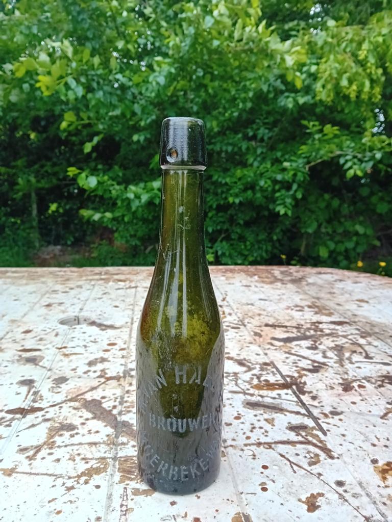 Oude vintage bierfles brouwerij M Moerbeke Waas, Verzamelen, Ophalen of Verzenden