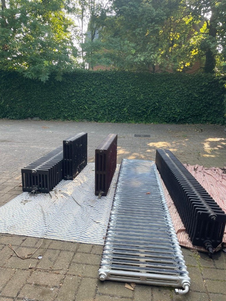 Vintage gietijzeren radiatoren, Doe-het-zelf en Bouw, Verwarming en Radiatoren, Ophalen, Gebruikt