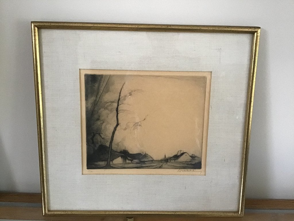 Mooie uitzonderlijke ets van Dirk baksteen, Antiek en Kunst, Kunst | Etsen en Gravures, Ophalen, Landschap, Ets, Origineel