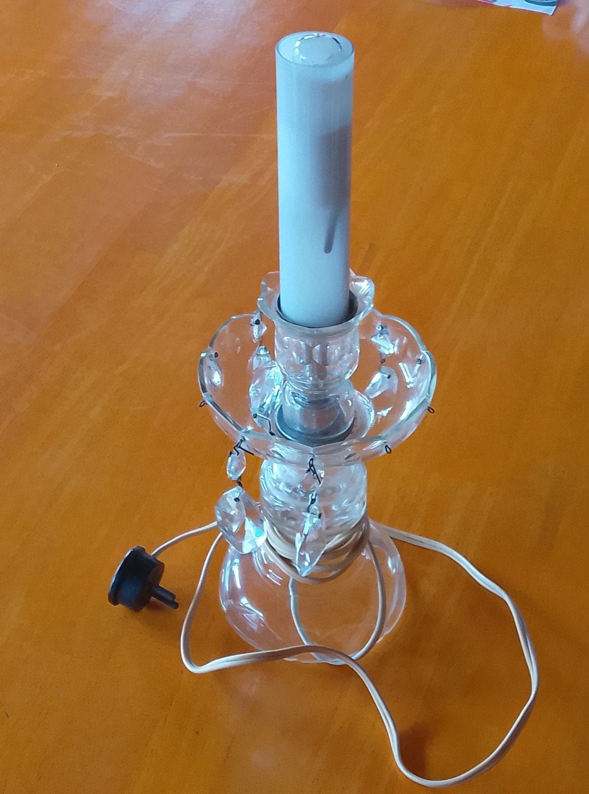 oude glazen lamp, Antiek en Kunst, Ophalen