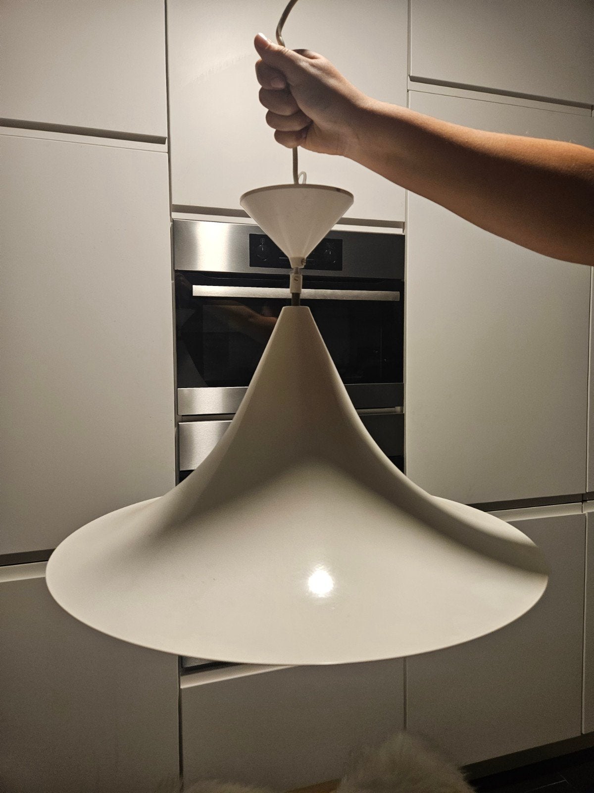 Lampe trompette vintage - Design danois - Années 1960, Maison & Meubles, Enlèvement ou Envoi, Utilisé, Métal