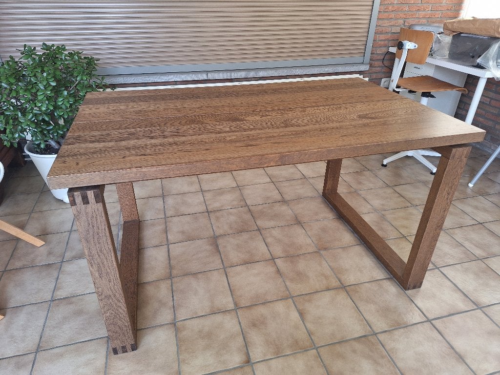 Eettafel, 100 à 150 cm, Modern landelijk, Comme neuf, Enlèvement