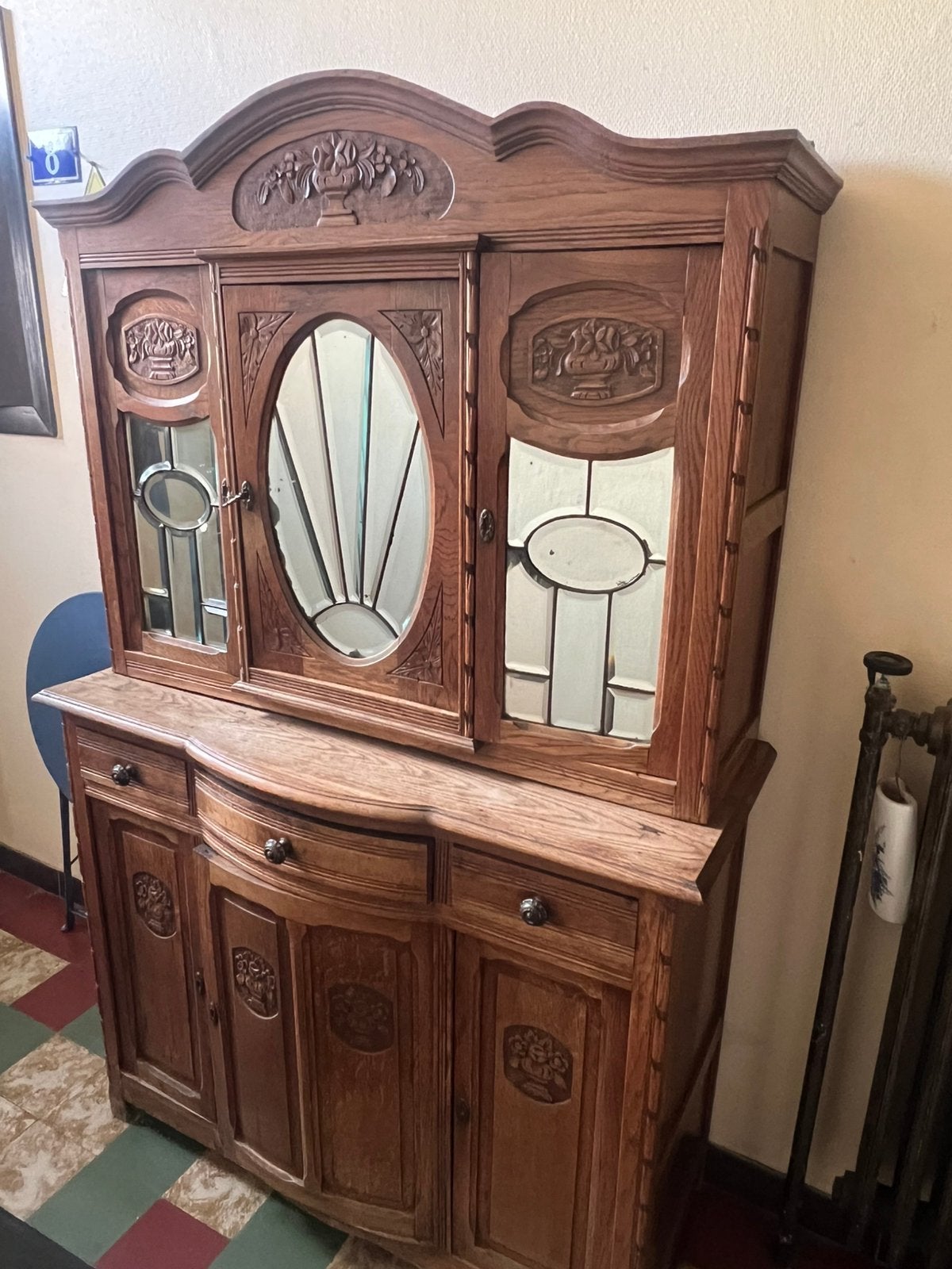 Buffet année 30 , miroirs bisautés, Avec tiroir(s), 25 à 50 cm, 100 à 150 cm, Enlèvement