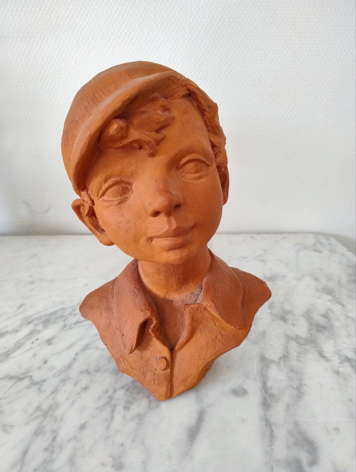 "De Witte van Zichem" van Edgard Fonteyne, Antiek en Kunst, Ophalen, Handgemaakt, Buste, 20 - 50 cm