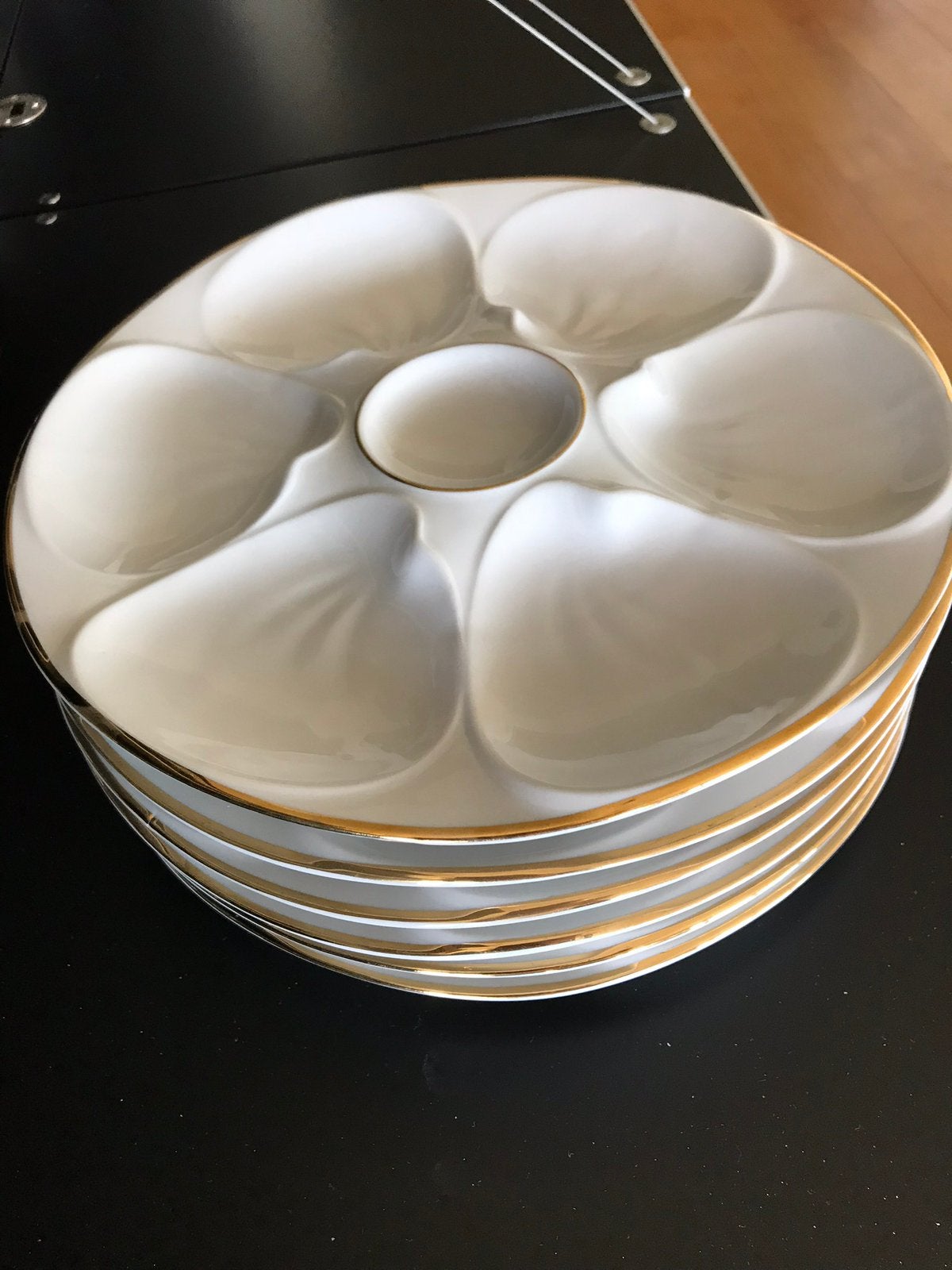 6 oesterborden, Edelstein Bavaria, Maison & Meubles, Cuisine | Vaisselle, Assiettes(s), Vintage, Comme neuf, Enlèvement