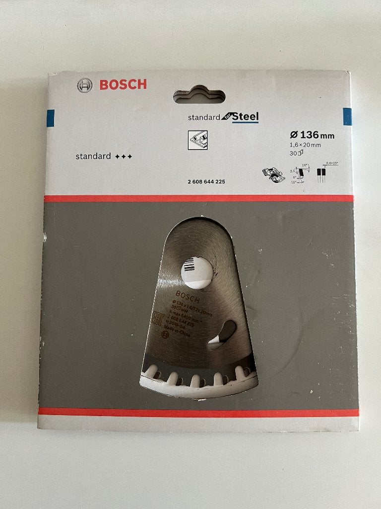 Bosch zaagblad Steel dia 136mm, Doe-het-zelf en Bouw, Gereedschap | Zaagmachines, Cirkelzaag, Nieuw, Ophalen of Verzenden, 30 tot 70 mm