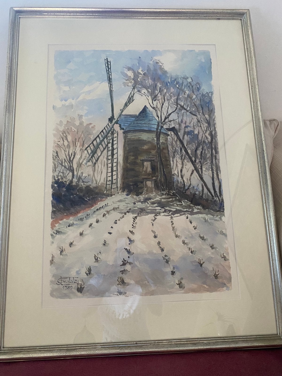 Aquarel windmolen, Ophalen, Aquarel