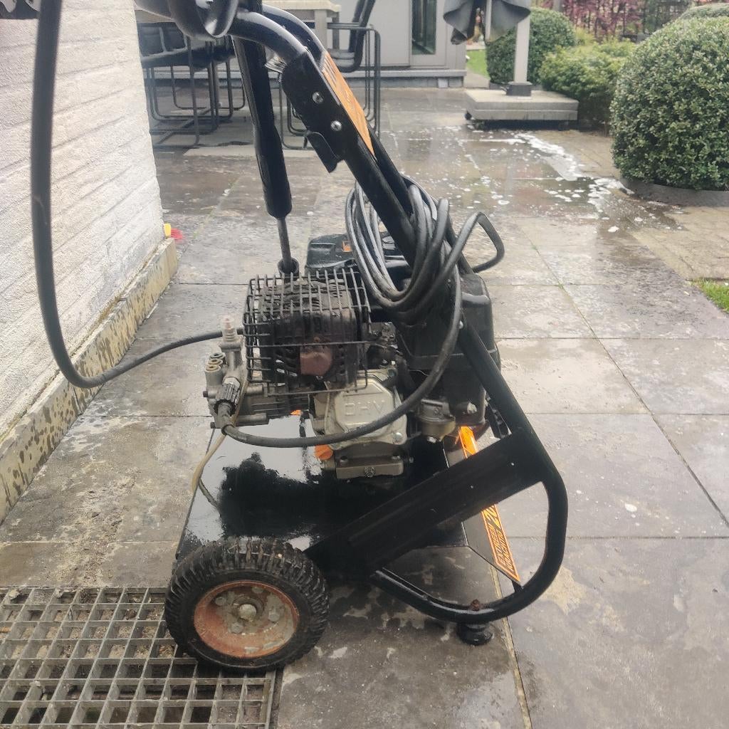 Kibani hogedrukreiniger benzine 200 bar, Jardin & Terrasse, Nettoyeurs haute pression, Enlèvement, Utilisé, Kibani, Avec pression d'eau réglable