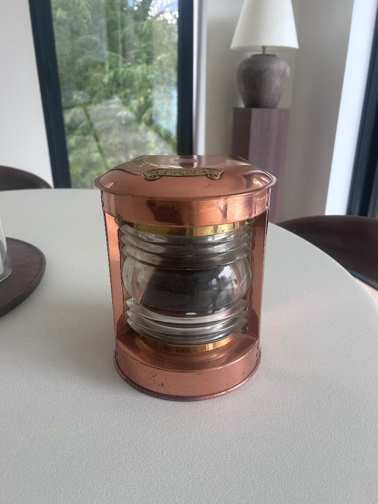 Origineel koperen Heklicht / Vintage scheepslamp, Ophalen of Verzenden