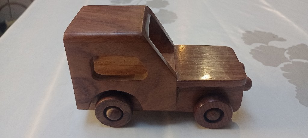 Voiture en bois artisanale Oxfam Inde vintage 16cm, Enlèvement ou Envoi, Autres types
