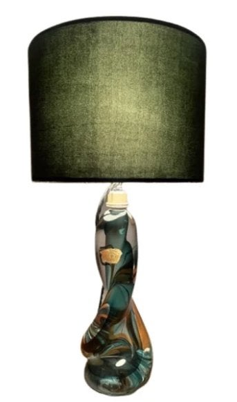 Val St Lambert Groene Tafellamp uit de jaren 1950, Antiek en Kunst, Antiek | Verlichting, Ophalen of Verzenden