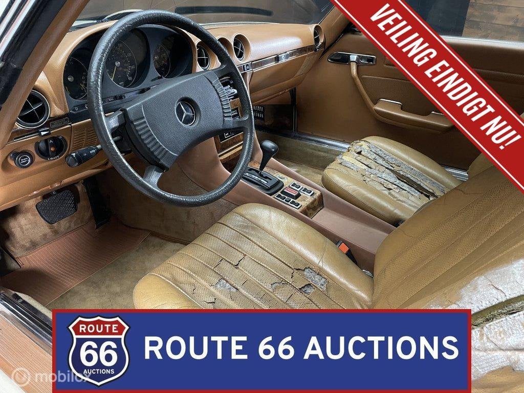 Mercedes-Benz 450 SLC | 1979 | Route 66 Auctions, Auto's, Oldtimers, Zwart, Mercedes-Benz, Bedrijf, Handgeschakeld