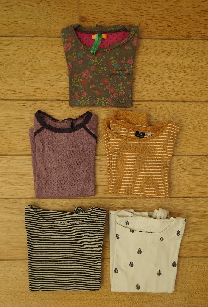 pakket 5 longsleeves, maat 110 - 116, Kinderen en Baby's, Little label, Gebruikt, Meisje, Ophalen of Verzenden