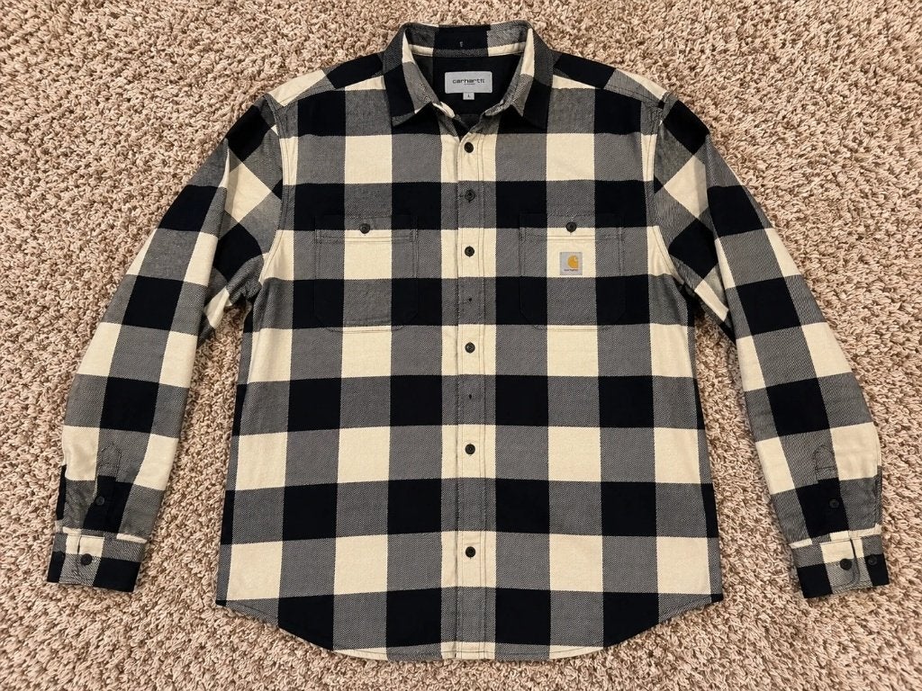 Chemise en flanelle Carhartt à carreaux noir/blanc — xxl, Vêtements | Hommes, Envoi, Neuf, Noir, Carhartt