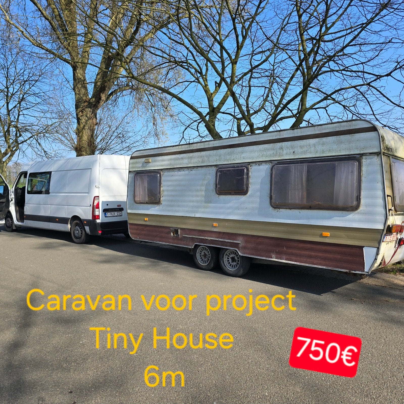 Caravan chassis tiny house werfkeet bouw container ramen bos, Caravans en Kamperen, Caravanaccessoires, Ophalen