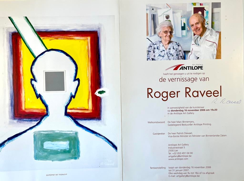 Raveel - Uitnodiging 2006 - NL - A3 - Gesigneerd met bic, Antiek en Kunst, Kunst | Litho's en Zeefdrukken, Gesigneerd, Verzenden