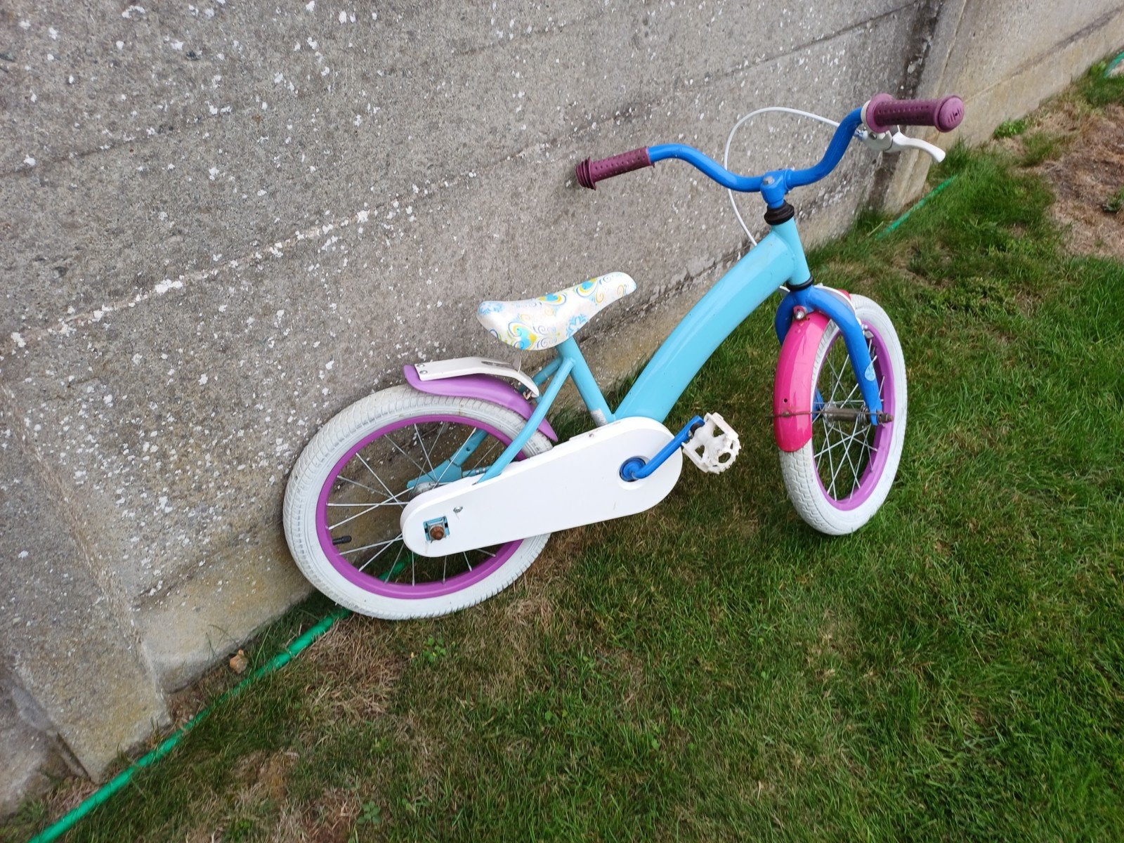 kinderfiets blauw, Fietsen en Brommers, Ophalen, Zo goed als nieuw, Velgrem, Minder dan 16 inch