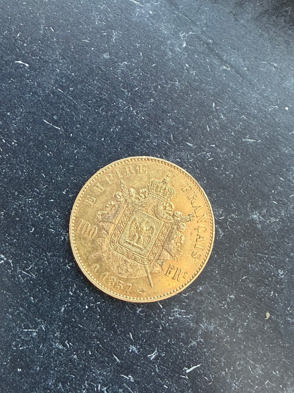 100 Francs 1857 goud, Ophalen, Goud, Losse munt, Goud