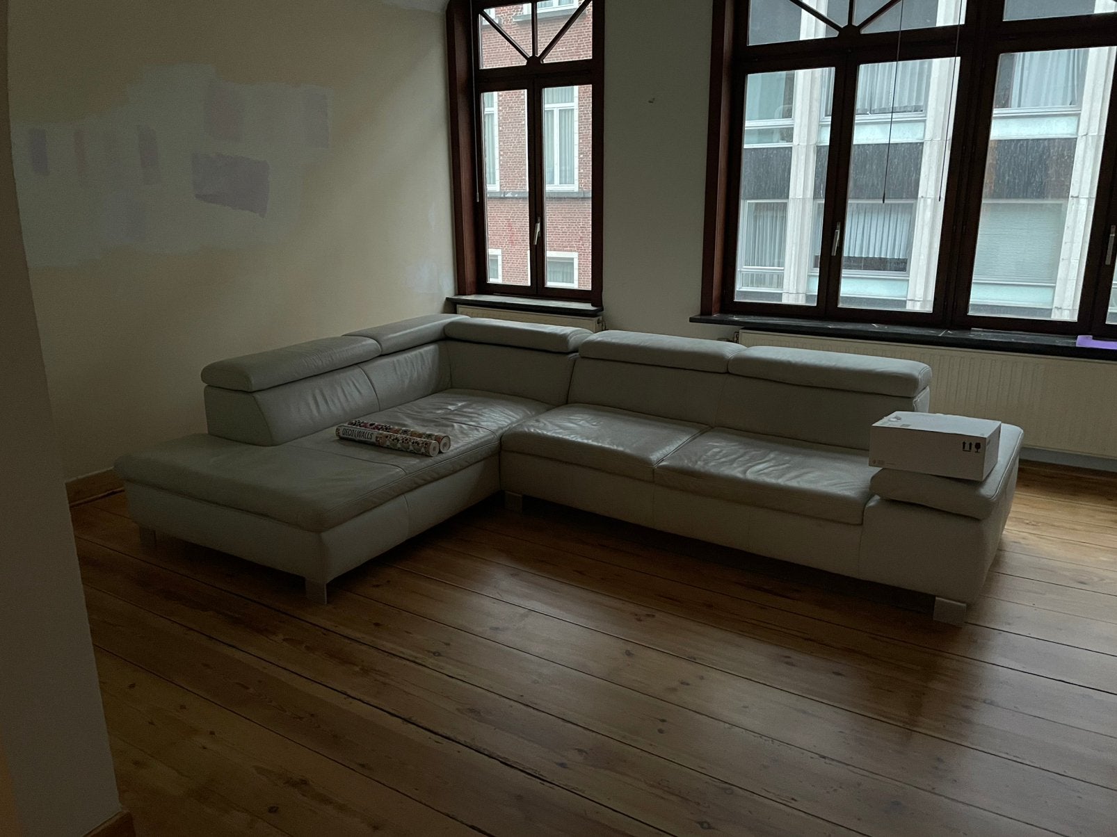 Witte leren Natuzzi zetel, Ophalen, Gebruikt, Leer