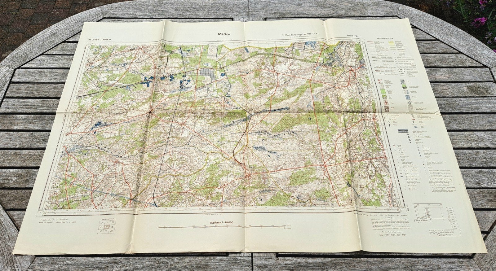 Kaart van de Duitse generale staf 1941 MOLL Duitse kaart 7