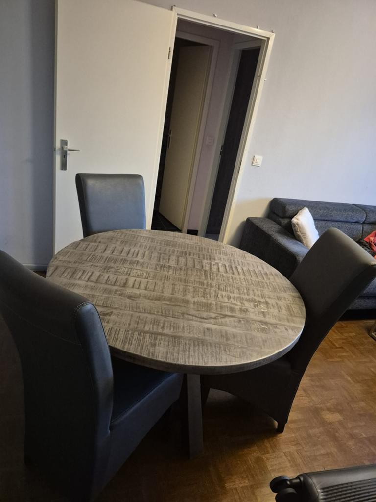 table salon + 4 chaises, Maison & Meubles, Salles à manger complètes, Enlèvement, Comme neuf