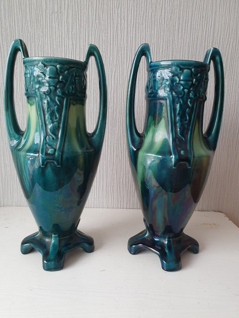Vases Art Nouveau Gustave De Bruyn (38 cm)Fives-Lille ca1900, Enlèvement ou Envoi