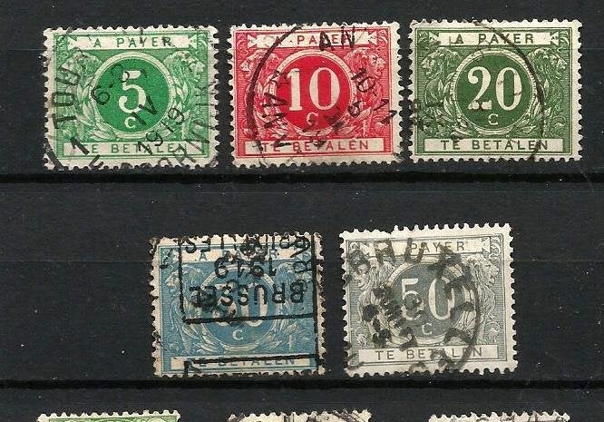 1916 Cijfer in cirkel op gekleurde achtergrond  OBP TX12/16, Enlèvement ou Envoi, Autre, Affranchi, Autre