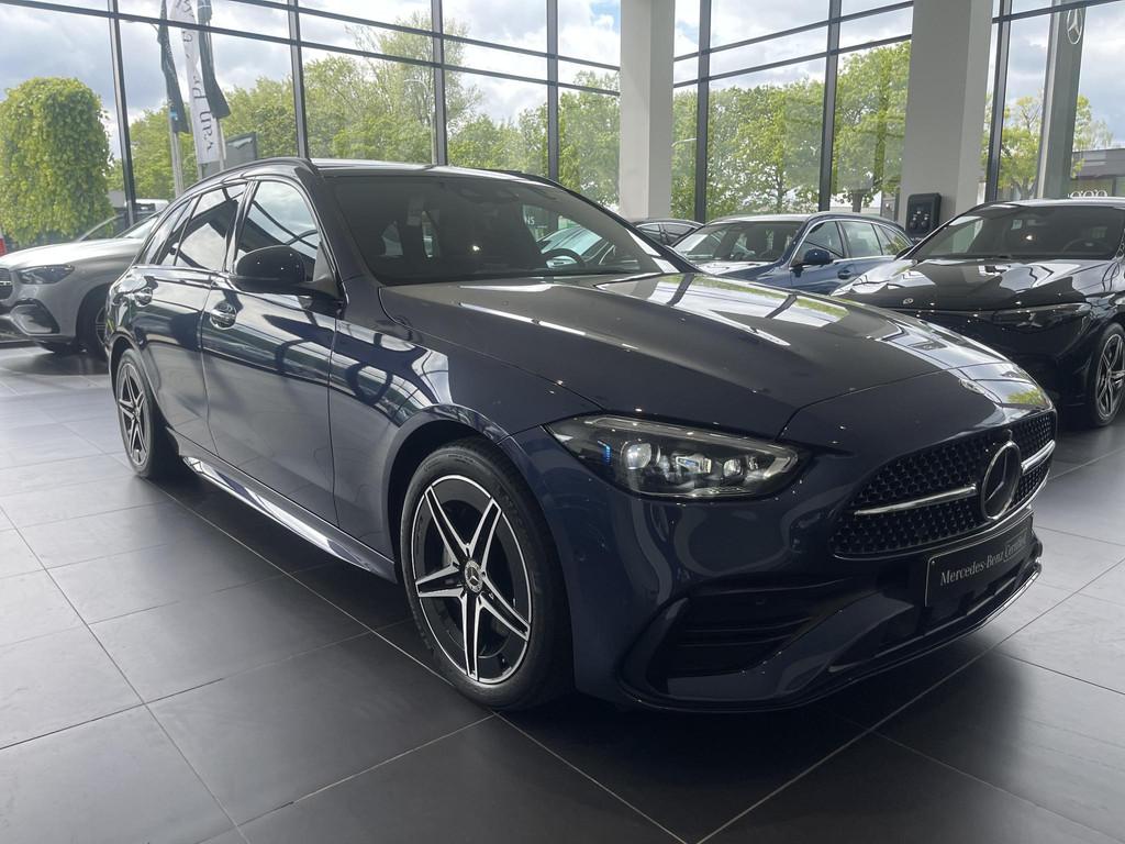 Mercedes-Benz C 300 e AMG Line Break + DIGITAL LIGHT + LEDER, Automaat, Zwart, 4 cilinders, Bedrijf